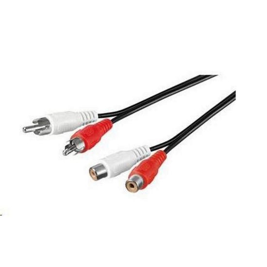 Obrázek PREMIUMCORD Kabel prodlužovací audio 2x Cinch - 2x Cinch (RCA, M/ F) 15m