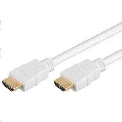 Obrázek PremiumCord HDMI High Speed + Ethernet kabel, bílý, zlacené konektory, 5m