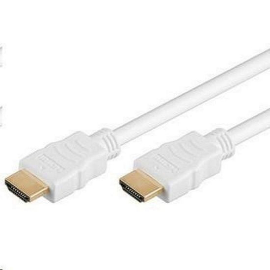 Obrázek PremiumCord HDMI High Speed + Ethernet kabel, bílý, zlacené konektory, 5m