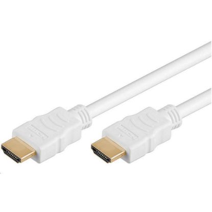 Obrázek PremiumCord HDMI High Speed + Ethernet kabel, zlacené konektory, 1m, bílý