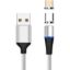 Obrázek PremiumCord Magnetický micro USB a USB- C nabíjecí a datový kabel, 1m, stříbrná