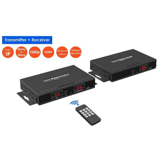 Obrázek PremiumCord HDMI 1080p matrix over IP extender na 120m přes LAN