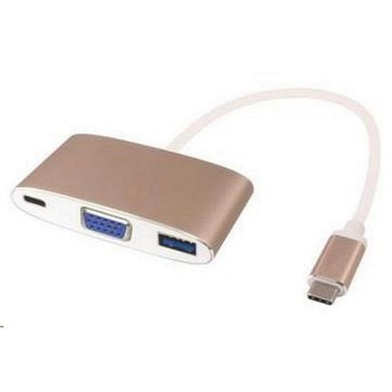 Obrázek PREMIUMCORD Převodník USB3.1 na VGA + USB3.0 + PD