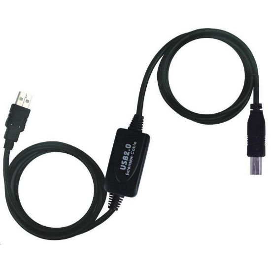 Obrázek PREMIUMCORD USB 2.0 repeater a propojovací kabel A/ M- B/ M 15m