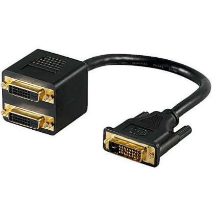 Obrázek PREMIUMCORD Adapter DVI- D (24+1) male => 2x DVI- D (24+1) female