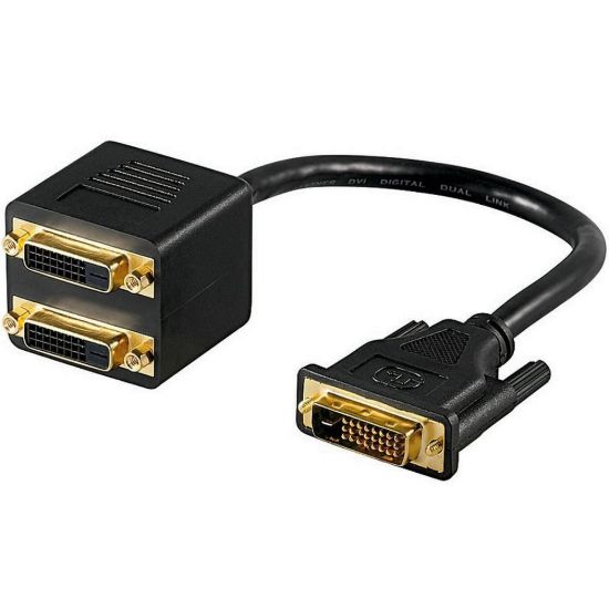 Obrázek PREMIUMCORD Adapter DVI- D (24+1) male => 2x DVI- D (24+1) female