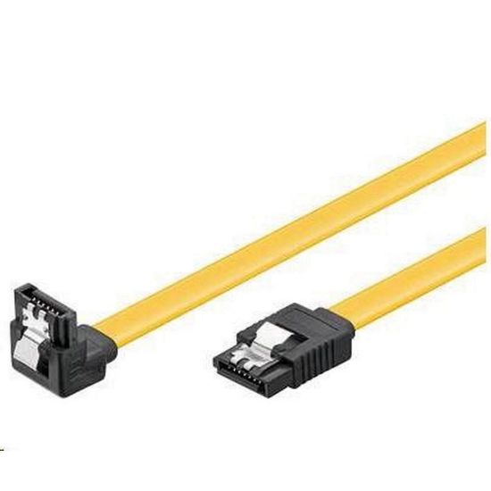 Obrázek PREMIUMCORD Kabel SATA 3.0 datový 1m lomený 90°, kovové západky