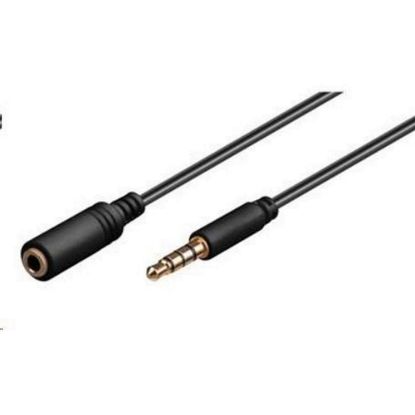 Obrázek PREMIUMCORD Kabel Jack 3, 5mm 4 pinový M/ F 2m pro Apple iPhone, iPad, iPod