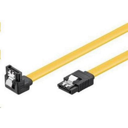 Obrázek PREMIUMCORD 0, 3m SATA 3.0 datový kabel 1.5 GBs / 3 GBs / 6 GBs, kov.západka, 90°