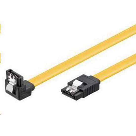 Obrázek PREMIUMCORD 0, 3m SATA 3.0 datový kabel 1.5 GBs / 3 GBs / 6 GBs, kov.západka, 90°