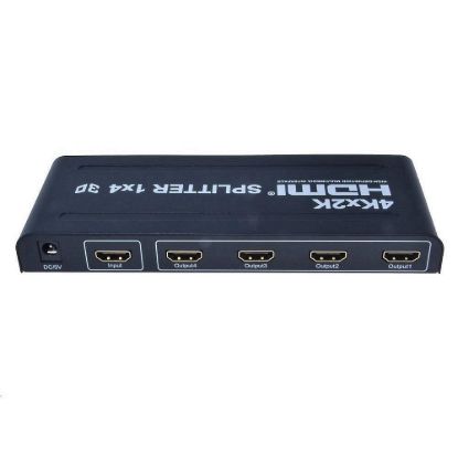 Obrázek PremiumCord HDMI splitter 1- 4 porty, kovové pouzdro, 4K, FULL HD, 3D