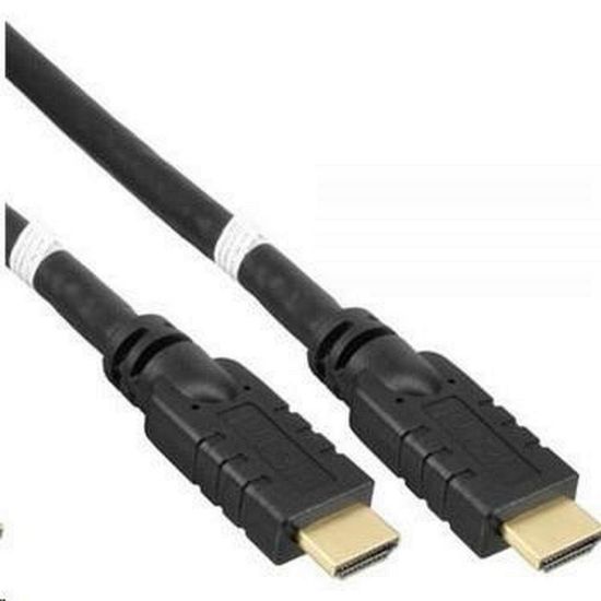 Obrázek PremiumCord HDMI High Speed with Ether.4K@60 Hz kabel se zesilovačem, 20m, 3x stínění, M/ M, zlacené konektory