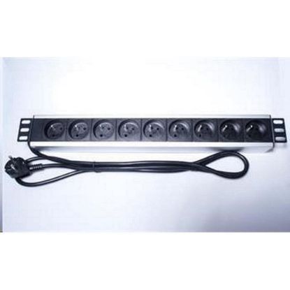 Obrázek PremiumCord Panel napájecí do 19" racku 1.5U, 9 x 230V, 2m kabel