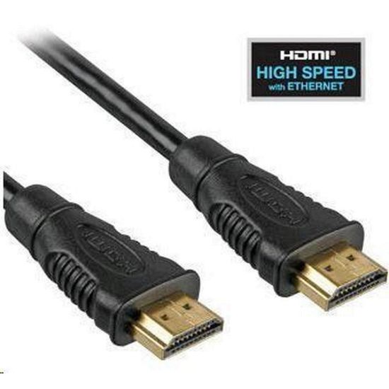 Obrázek PremiumCord HDMI High Speed + Ethernet kabel, zlacené konektory, 1m