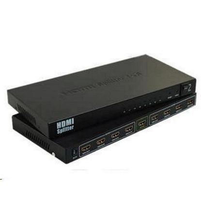 Obrázek PremiumCord HDMI splitter 1- 8 portů kovový s napájecím adaptérem, 4K, 1080p, 3D