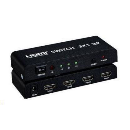 Obrázek PREMIUMCORD HDMI switch 3: 1 kovový s dálkovým ovládáním