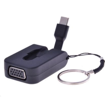 Obrázek PREMIUMCORD Adaptér USB 3.1 Typ- C male na VGA female, zasunovací kabel a kroužek na klíče