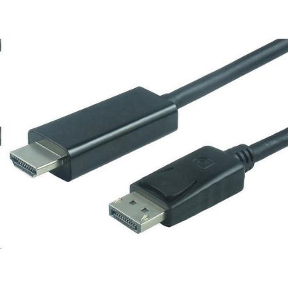 Obrázek PREMIUMCORD Kabel DisplayPort 1.2 na HDMI 2.0, pro rozlišení 4Kx2K@60 Hz, 1m
