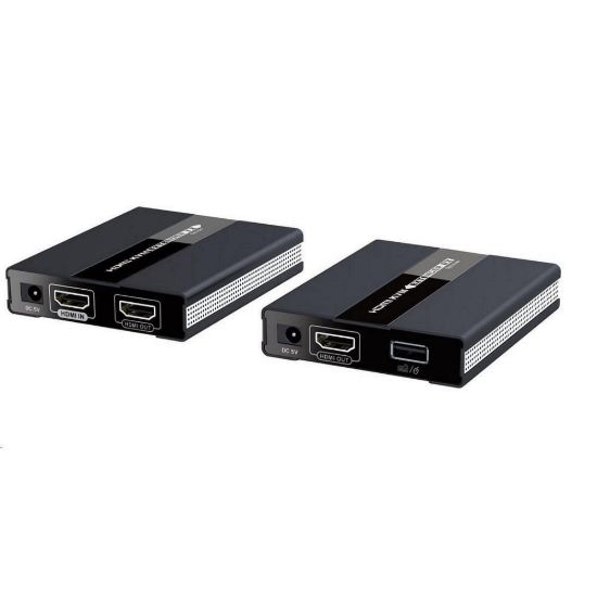 Obrázek PREMIUMCORD HDMI extender s USB na 60m přes jeden kabel Cat5/ 6, bez zpoždění