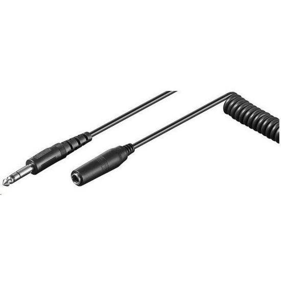 Obrázek PREMIUMCORD Kabel prodlužovací audio Jack 6, 3mm M/ F spirálový 1m - 5m