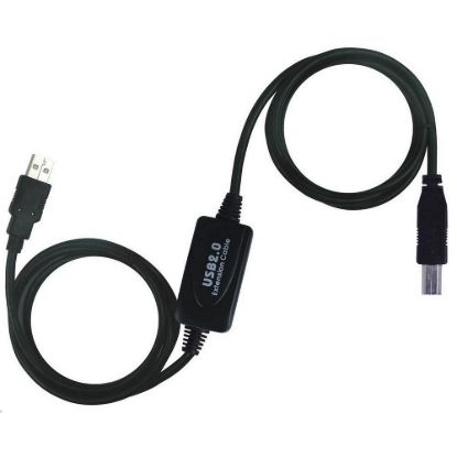 Obrázek PREMIUMCORD USB 2.0 repeater a propojovací kabel A/ M- B/ M 20m
