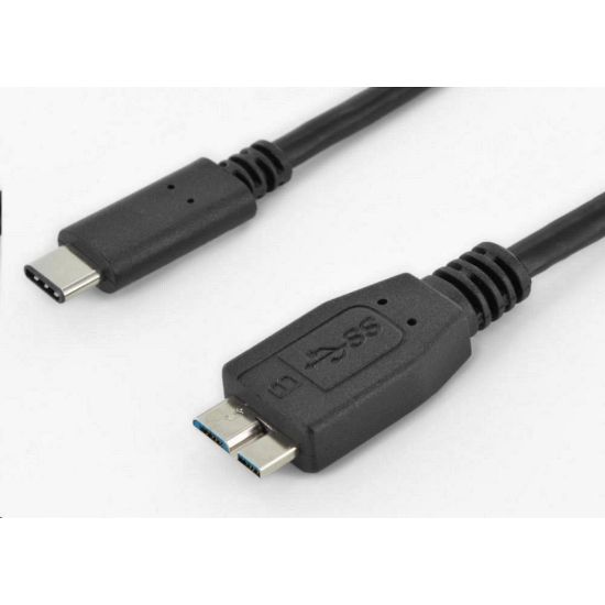 Obrázek PremiumCord Kabel USB 3.1 konektor C/ male - USB 3.0 konektor Micro- B/ male, 1m