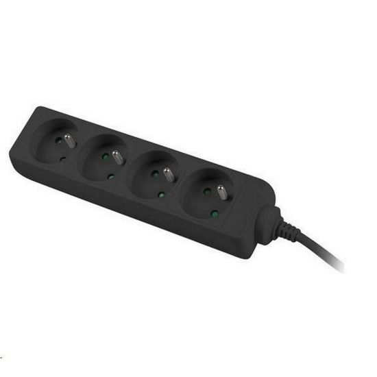 Obrázek PREMIUMCORD Prodlužovací přívod 230V 2m 4 zásuvky, černý
