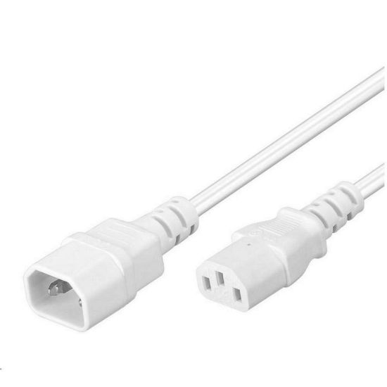 Obrázek PREMIUMCORD Prodlužovací kabel síť 230V, C13- C14, bílý 2m