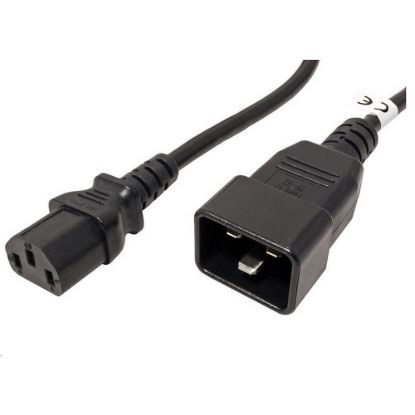 Obrázek PREMIUMCORD Kabel síťový propojovací 230V 10A 1m, konektory IEC 320 C13 - IEC 320 C20