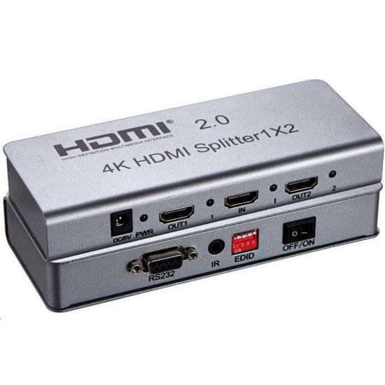 Obrázek PREMIUMCORD HDMI 2.0 splitter 1- 2 porty, 4K x 2K/ 60 Hz, FULL HD, 3D