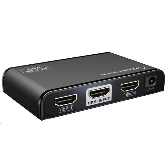 Obrázek PREMIUMCORD HDMI 2.0 splitter 1- 2 porty, 4K x 2K/ 60 Hz, FULL HD, 3D, černý