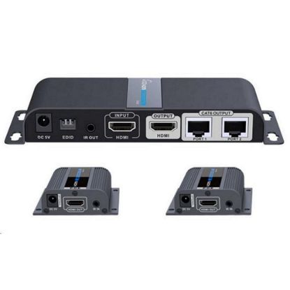 Obrázek PREMIUMCORD HDMI 1- 2 splitter+extender po CAT6/ 6a/ 7, FULL HD, 3D