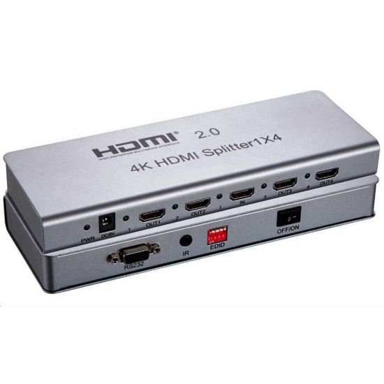 Obrázek PremiumCord HDMI 2.0 splitter 1- 4 porty, 4K x 2K/ 60 Hz, FULL HD, 3D
