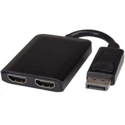 Obrázek PREMIUMCORD Adaptér DisplayPort - 2x HDMI, MST, rozšíření+zrcadlení+2 obrazy, 4K*2K@30 Hz
