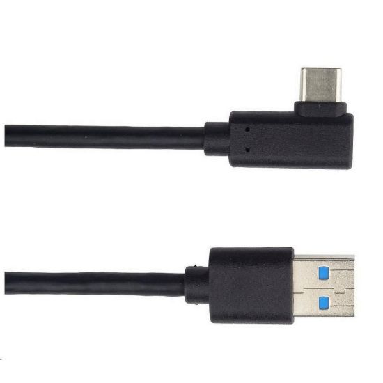 Obrázek PREMIUMCORD Kabel USB typ C/ M zahnutý konektor 90° - USB 3.0 A/ M, 1m