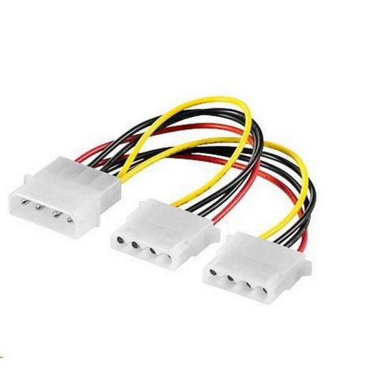 Obrázek PREMIUMCORD Kabel napájecí HDD 5, 25"- 2 x 5, 25" (molex)
