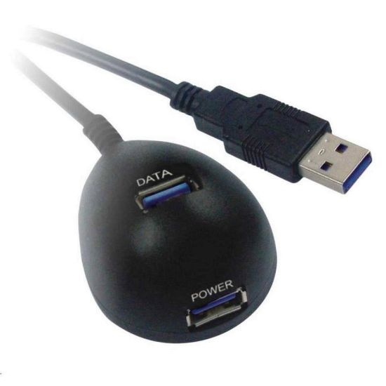 Obrázek PREMIUMCORD Stolní držák USB zařízení, 2xUSB, černá