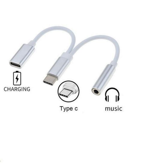 Obrázek PremiumCord Převodník USB- C na audio konektor jack 3, 5mm female + USB typ C konektor pro nabíjení