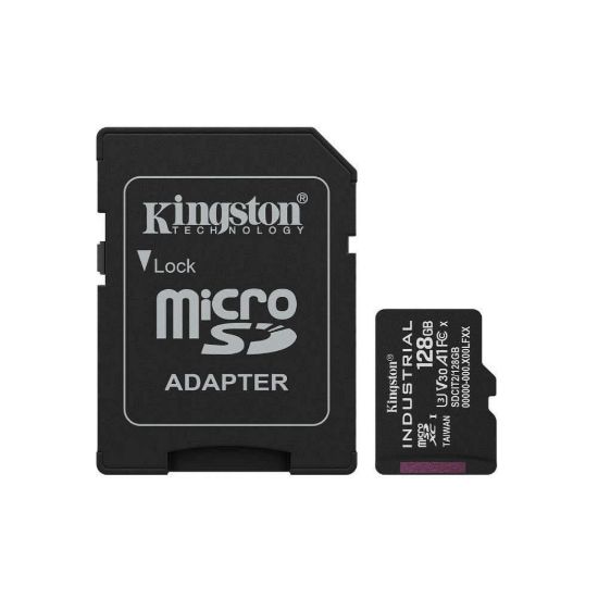 Obrázek Kingston MicroSDXC karta 128 GB microSDXC Industrial C10 A1 pSLC Card + SD Adapter