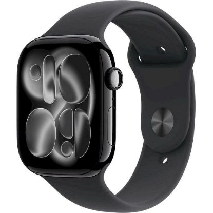 Obrázek Apple Watch Series 11 GPS + Cellular 46mm Jet Black Aluminium Case with Black Sport Band - M/ L