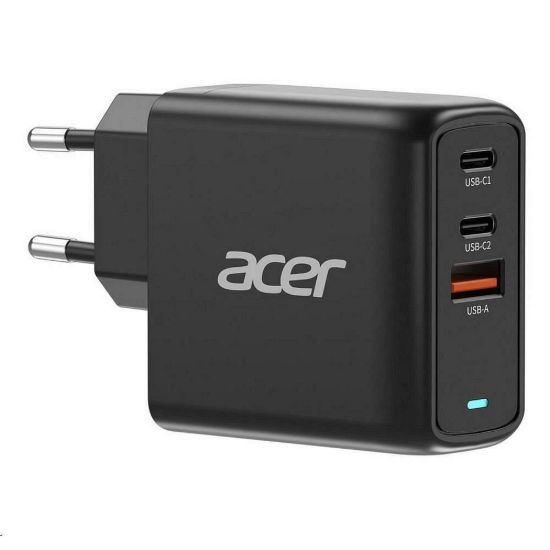 Obrázek ACER Adapter 67 W PD GaN charger, USB- C, USB- A, EU plug, Black