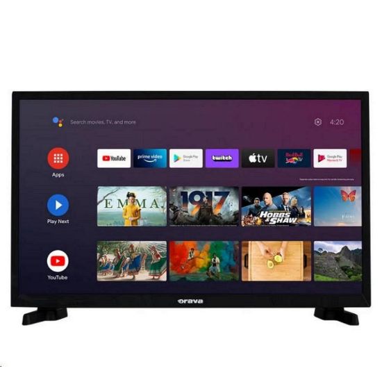 Obrázek Orava 24" TV LT- ANDR24 B01, HD Ready, LED, Android Smart TV, WiFi, HDR, tuner DVB- T2/ C/ S2, Android 11