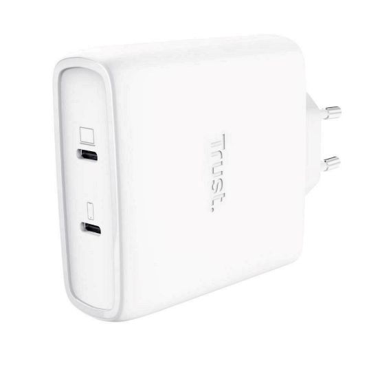 Obrázek TRUST GaN Nabíječka MAXO 100 W 2- Port, USB- C, bílá