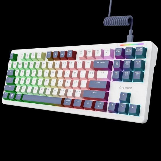 Obrázek TRUST Herní klávesnice GXT 872, Mechanická, USB, bílá