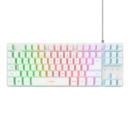 Obrázek TRUST Klávesnice GXT 833 Thado, Membránová, USB, RGB, bílá