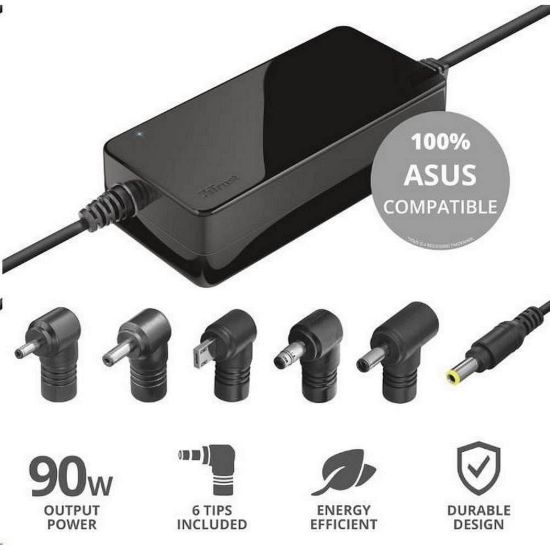 Obrázek TRUST napájecí adaptér MAXO pro notebooky ASUS 90 W, vč. koncovek