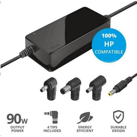 Obrázek TRUST napájecí adaptér MAXO pro notebooky HP 90 W, vč. koncovek