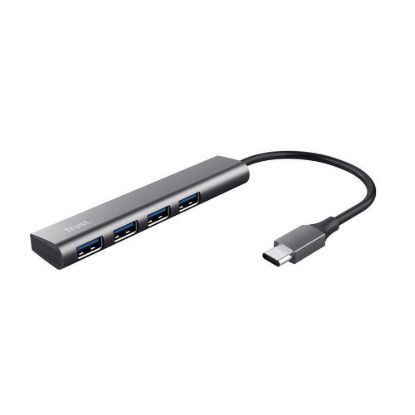 Obrázek TRUST Rozbočovač Halyx Aluminium USB- C To 4 Port USB- A 3.2 Gen1 Hub