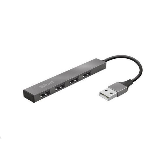 Obrázek TRUST rozbočovač HALYX, Aluminium 4- Port Mini USB Hub, 10cm