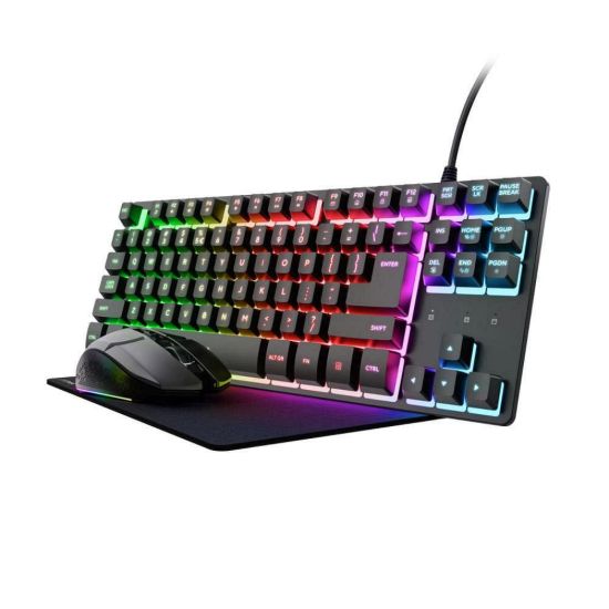 Obrázek TRUST Sada klávesnice + myš + mousepad GXT 794 3v1 Gaming Bundle, černá